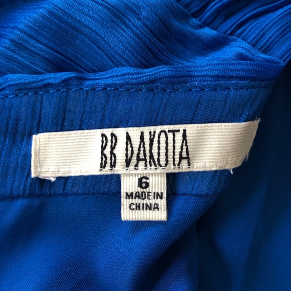 NWOT BB Dakota Chiffon Evening Cocktail Dress Royal Blue never worn size 6 - Picture 7 of 16
